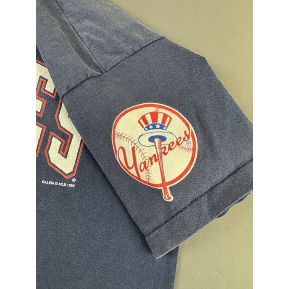 Rare Vintage 1996 New York Yankees Salem Spors MLB Baseball Single Stitch Shirt - Picture 8 of 10